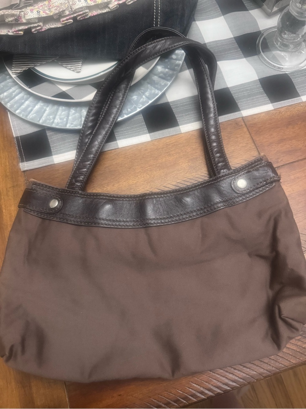 Women’s Thirty-One Classic Brown Shoulder Tote Bag with 5 Interchangeable Skirts